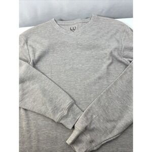 Linea Uomo Gray Waffle Knit Thermal V-Neck Size 2XL